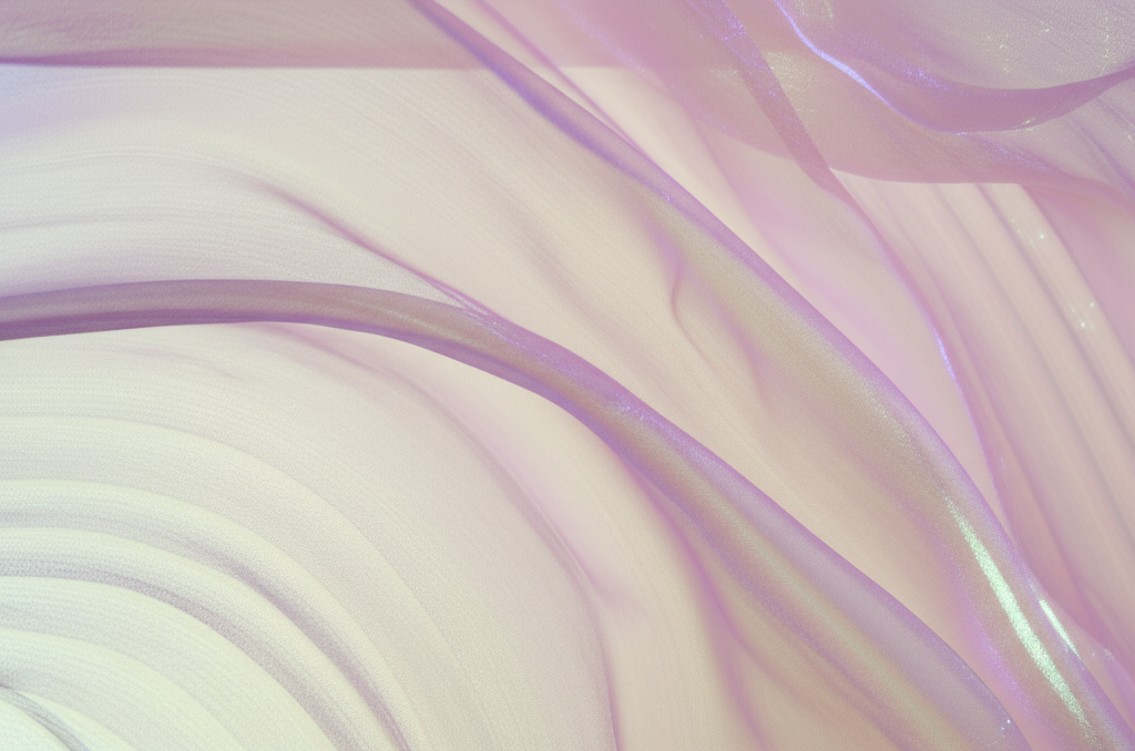 Close-up of flowing, opalescent fabric