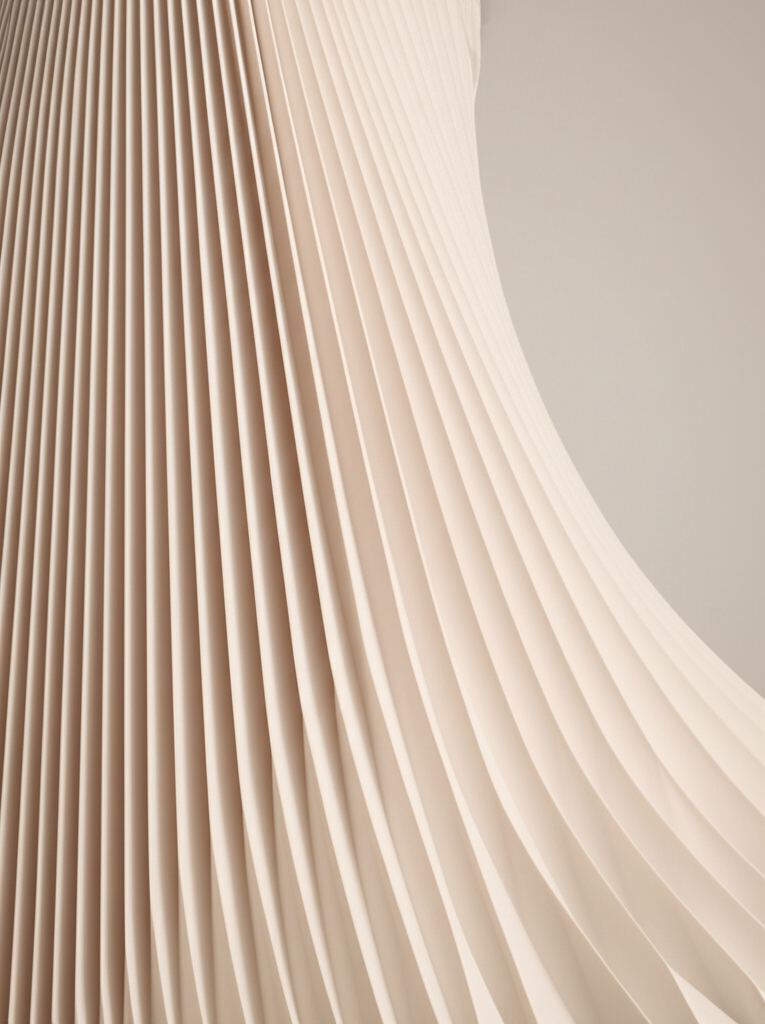 Architectural pleats on a fashion piece